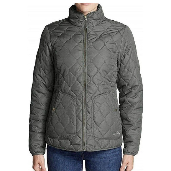 Eddie Bauer Women’s Olive Green “Capers”Quilted Lightweight Field Jacket  Medium - Picture 1 of 11